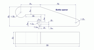 Bottle opener (Version 4) - Drawing