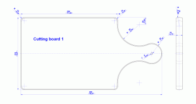 Kitchen cutting board (version 1) - Drawing