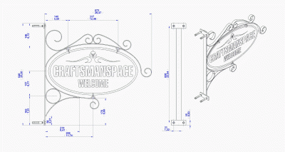 Hanging sign - Assembly drawing