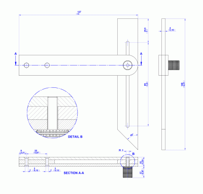 Engineer's sliding T bevel - Assembly drawing