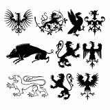 Animal heraldic design elements