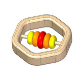 Wooden ring baby rattle toy plan